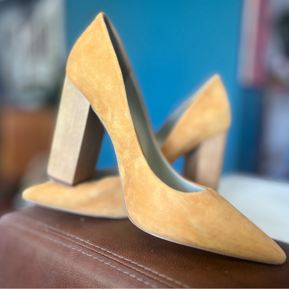 1. State Tan Suede Women's Heels